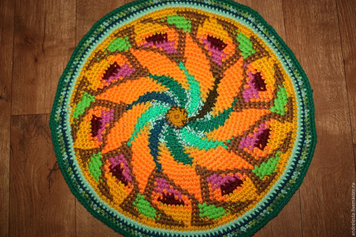 Красивые вязаные коврики