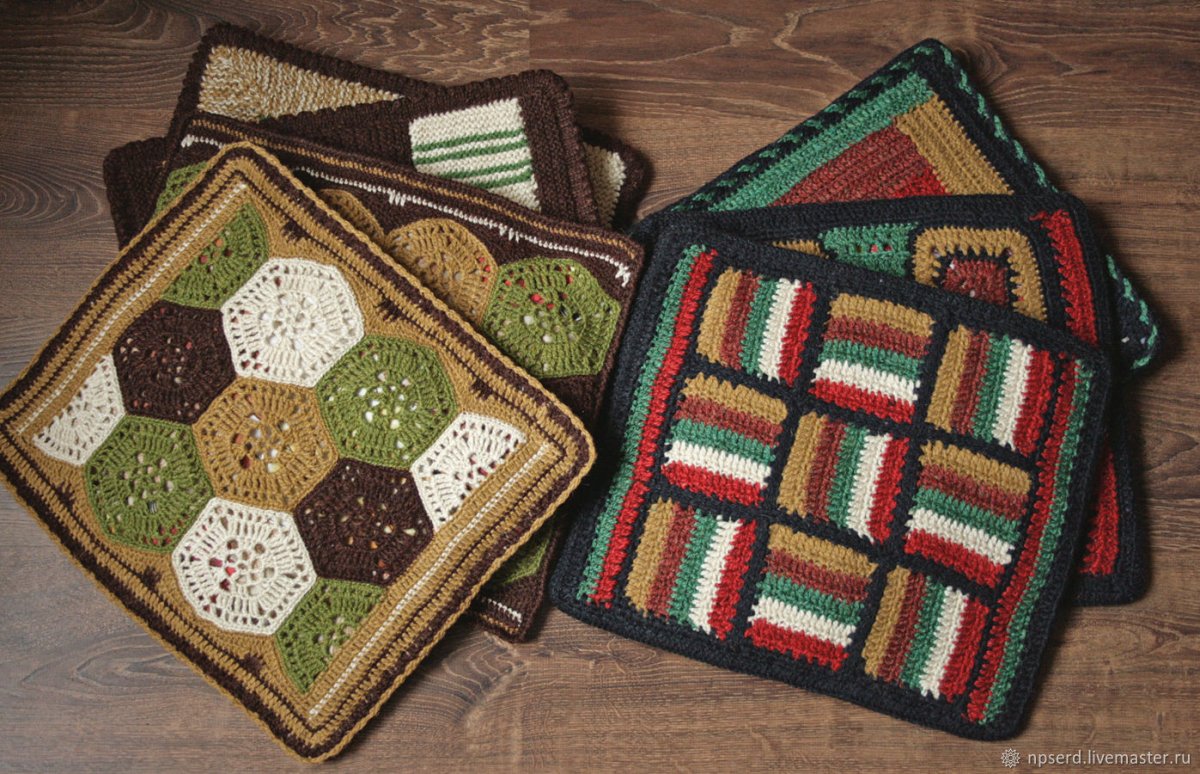 Коврики сидушки крючком