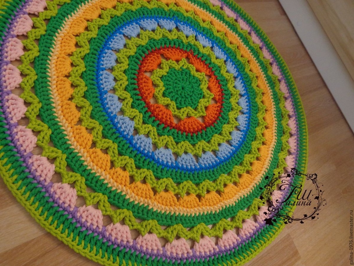 Круглый коврик крючком
