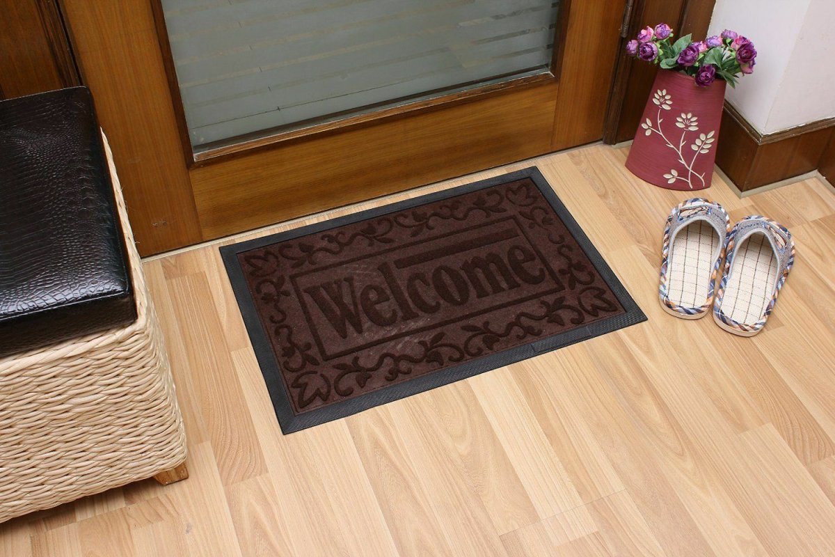 Придверный коврик черный Welcome Home 90