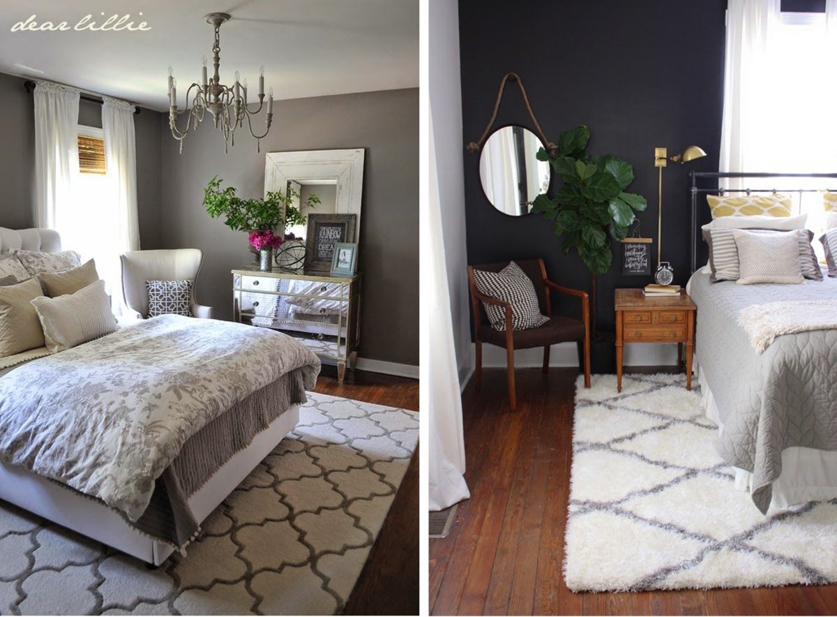 Ковер под кроватью в спальне