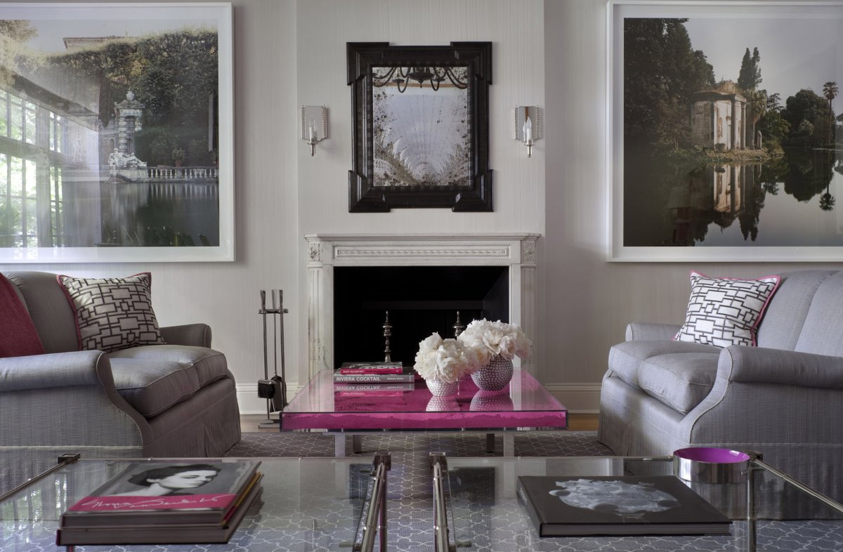 Интерьер в серо розовых тонах