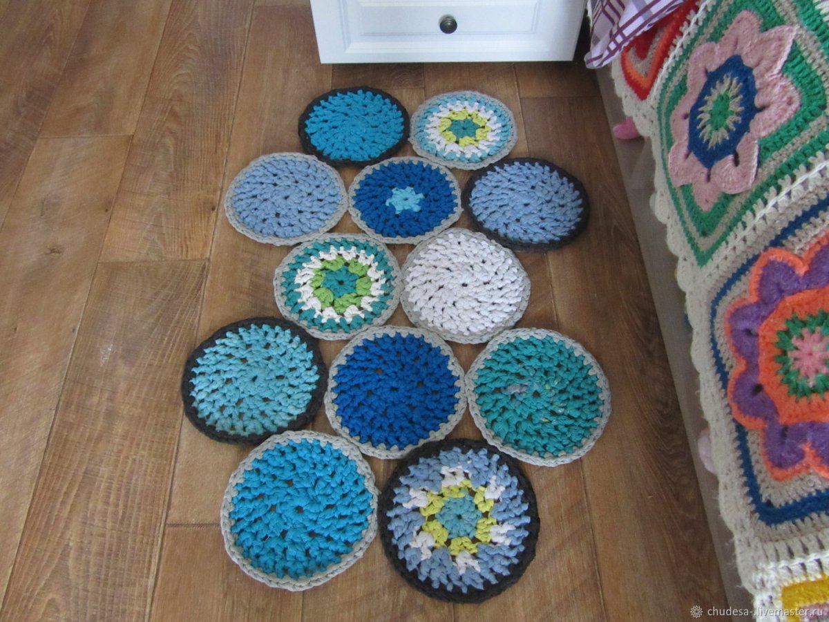 Коврики сидушки крючком