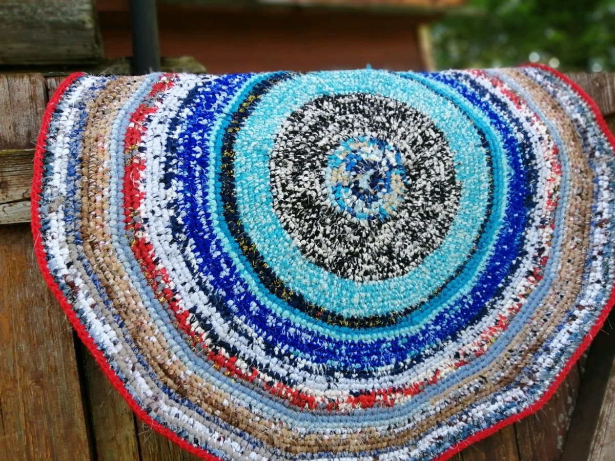 Круглый коврик крючком