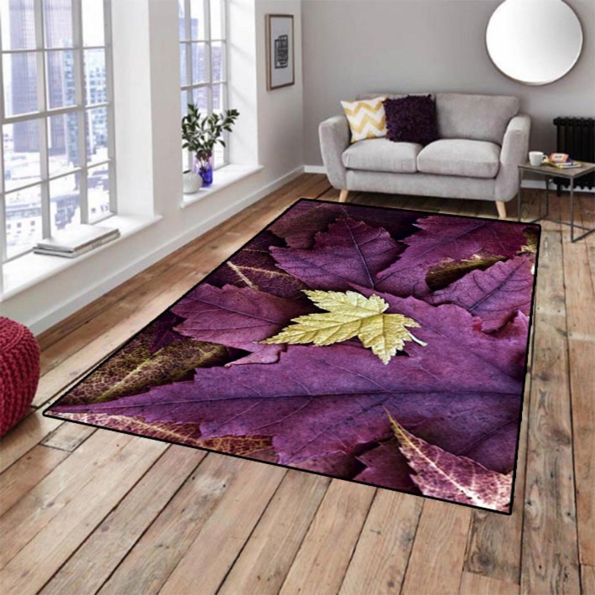Фиолетовый ковер в интерьере