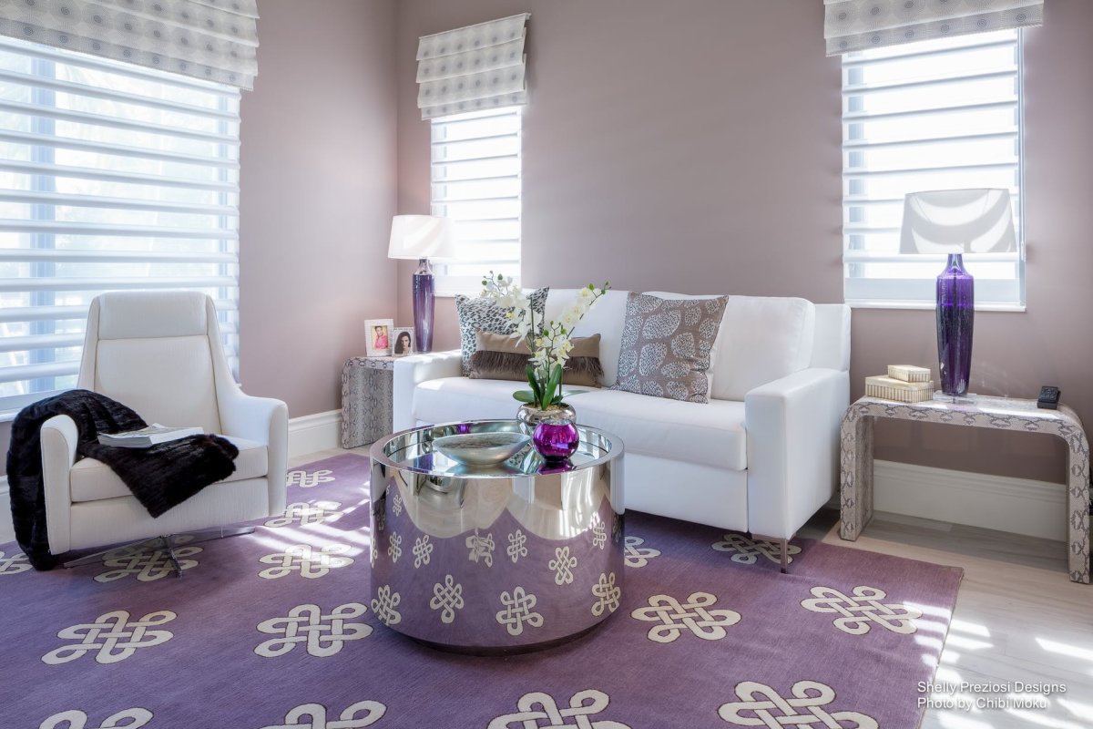 Лавандовый ковер в интерьере