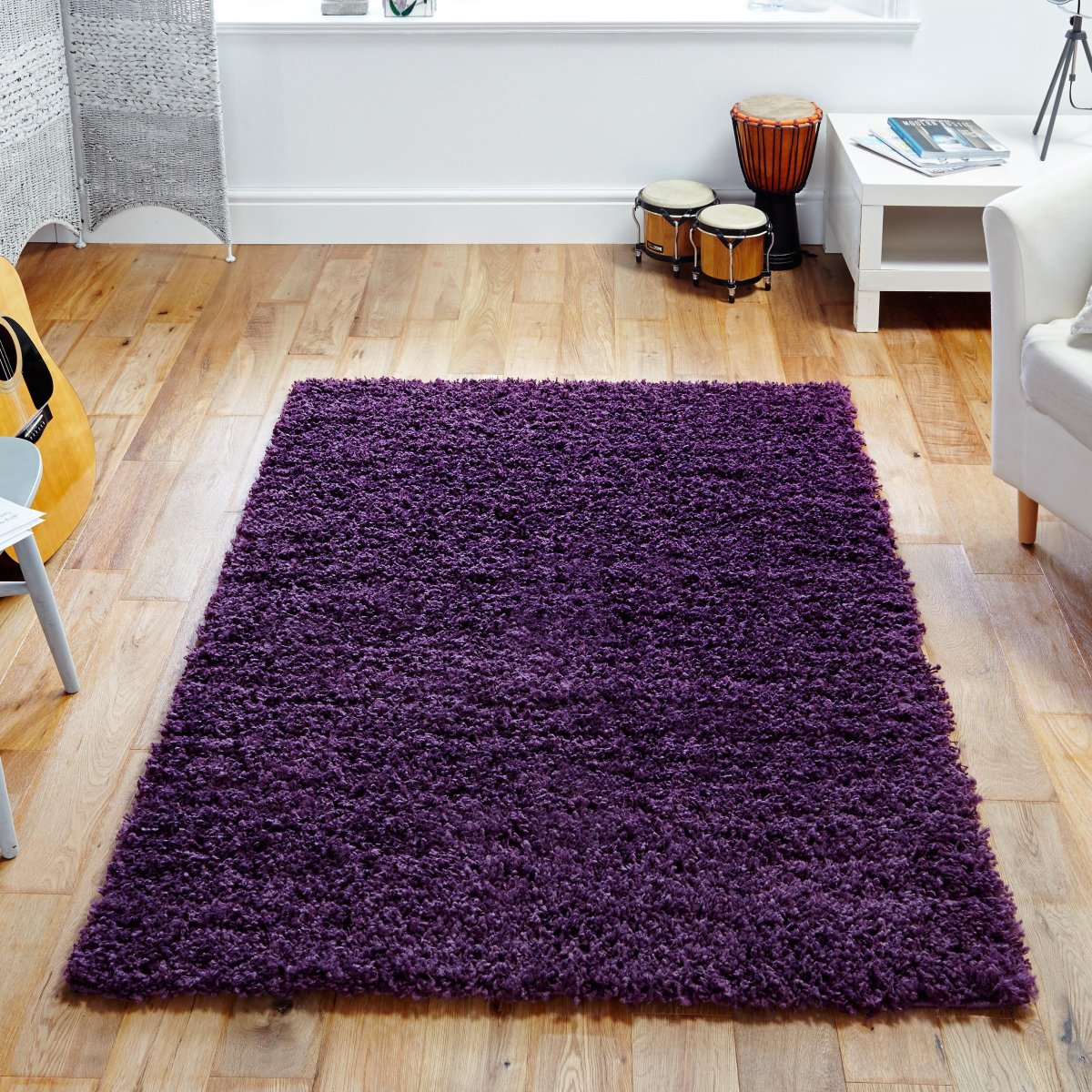 Махровый фиолетовый ковер