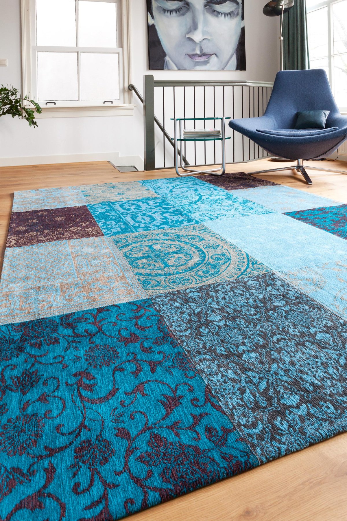 Ковер пэчворк бирюза