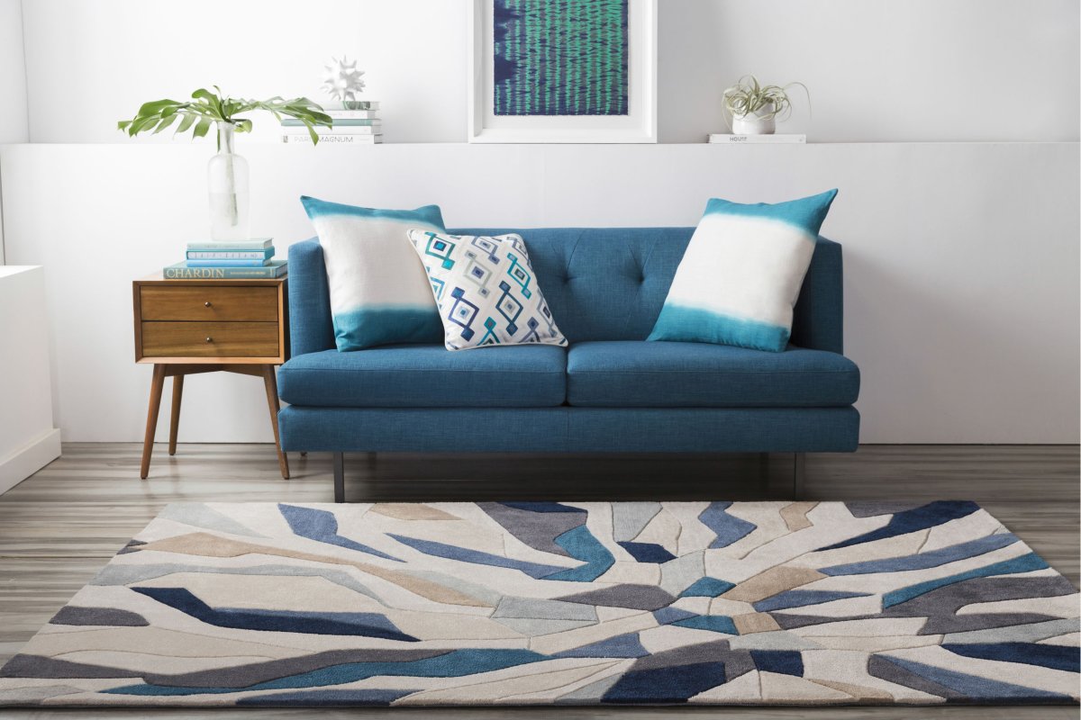 Ковер бирюзовый с коричневым