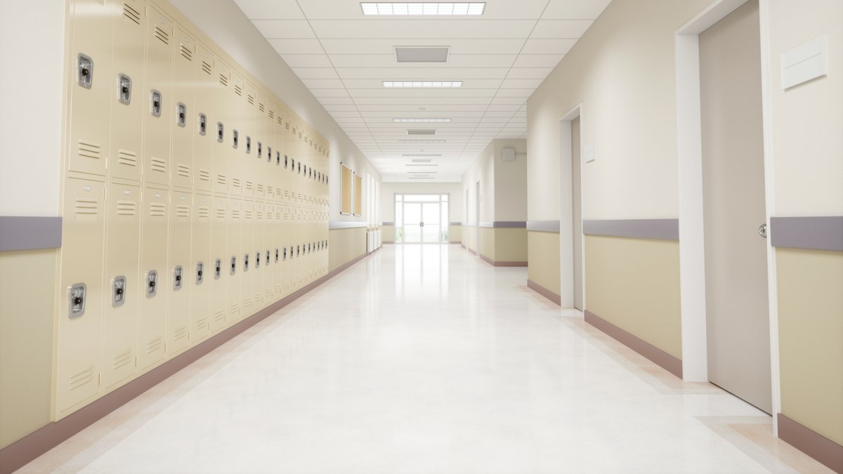 Широкий коридор в школе