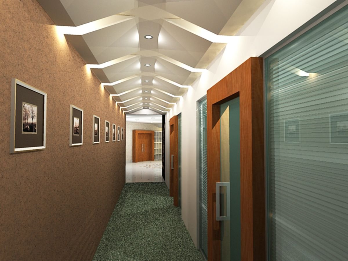 Потолок в коридоре офиса