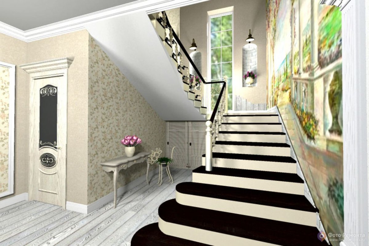 Стены в коридоре частного дома