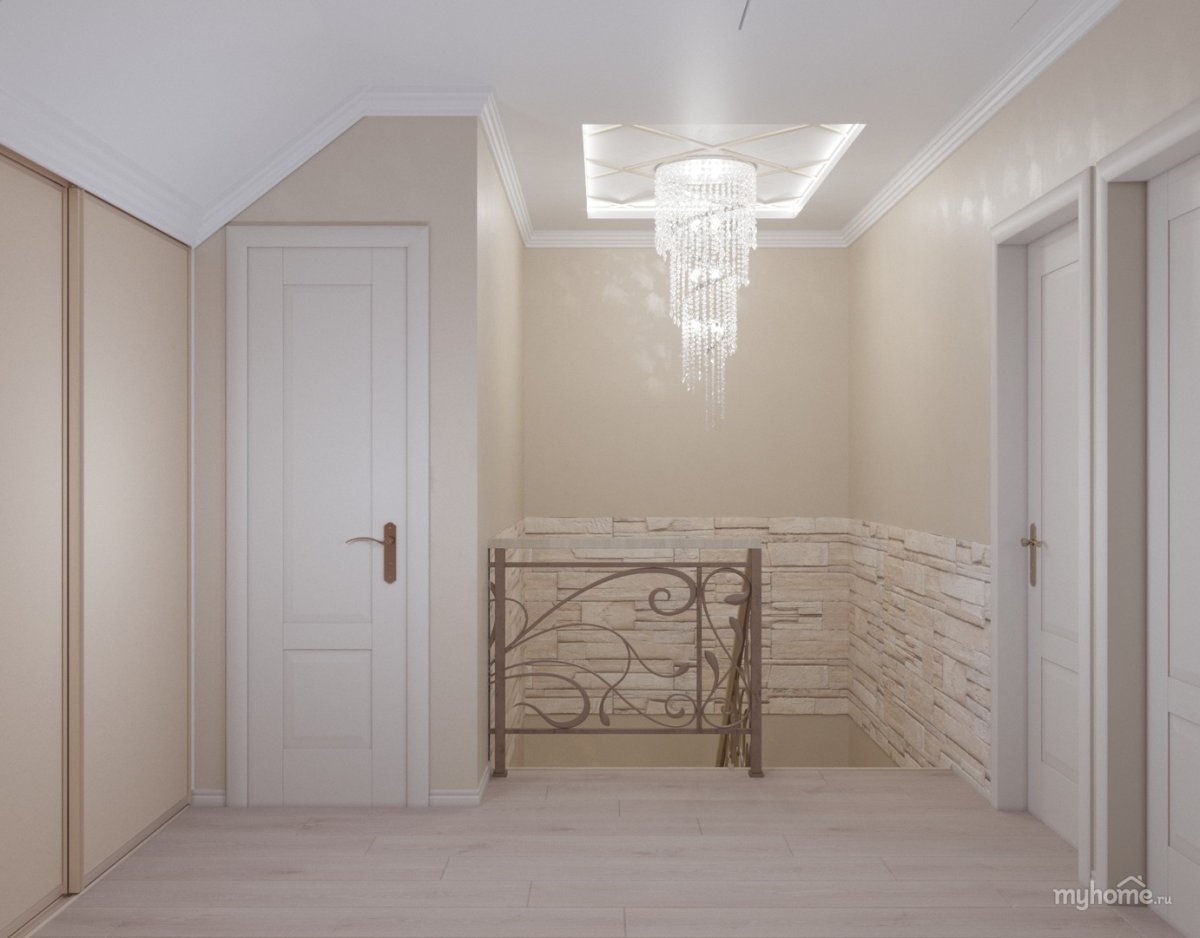 Коридор с комнатами на 2 этаже