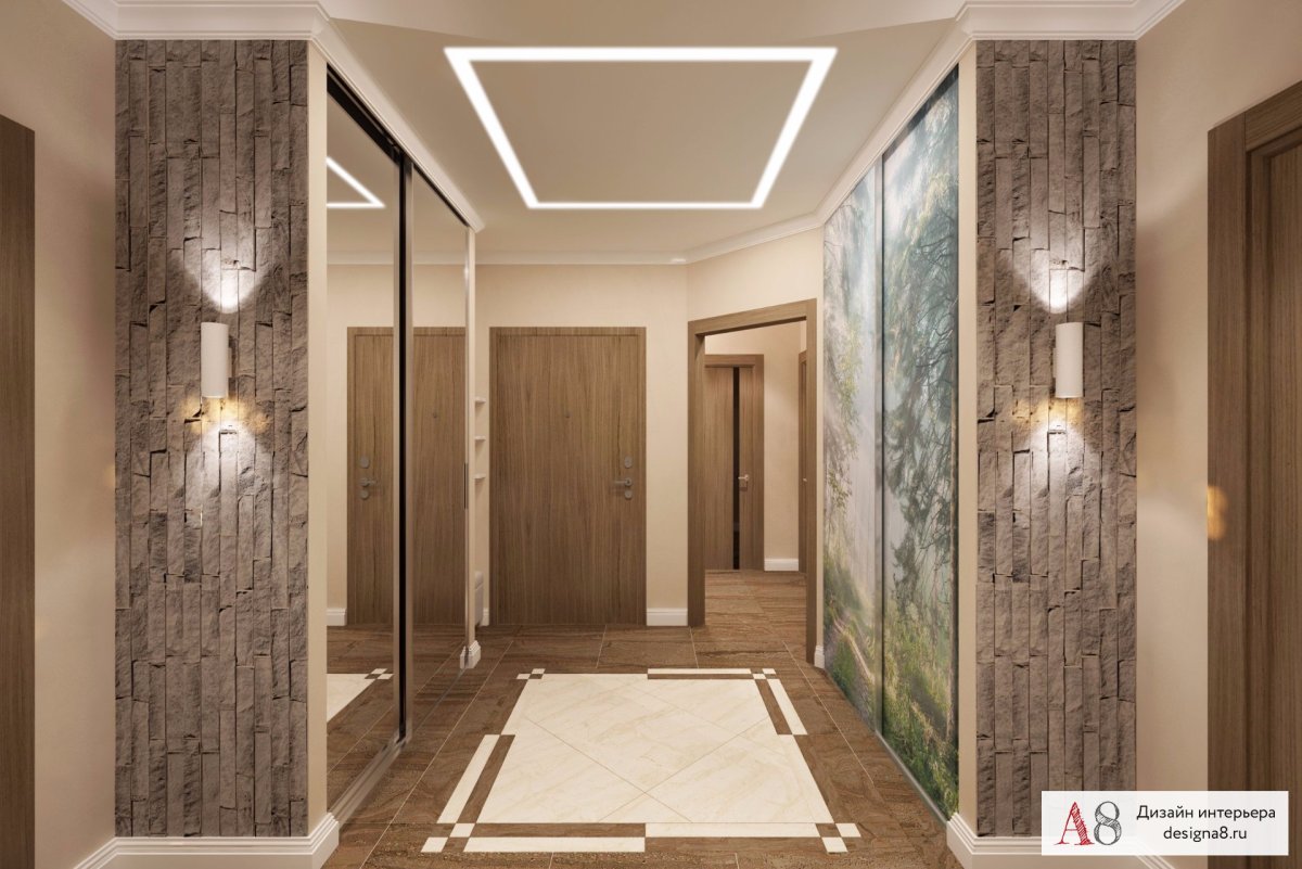 Прихожая в трехкомнатной квартире