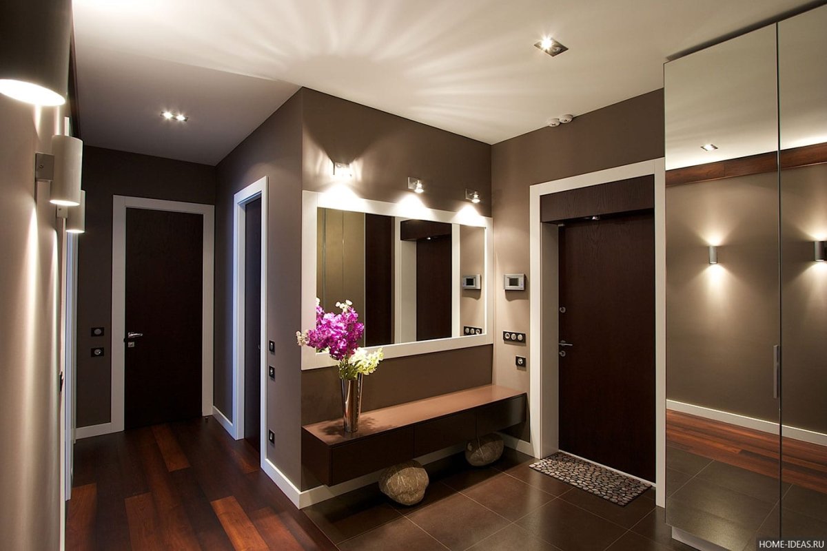 Интерьер прямоугольной прихожей