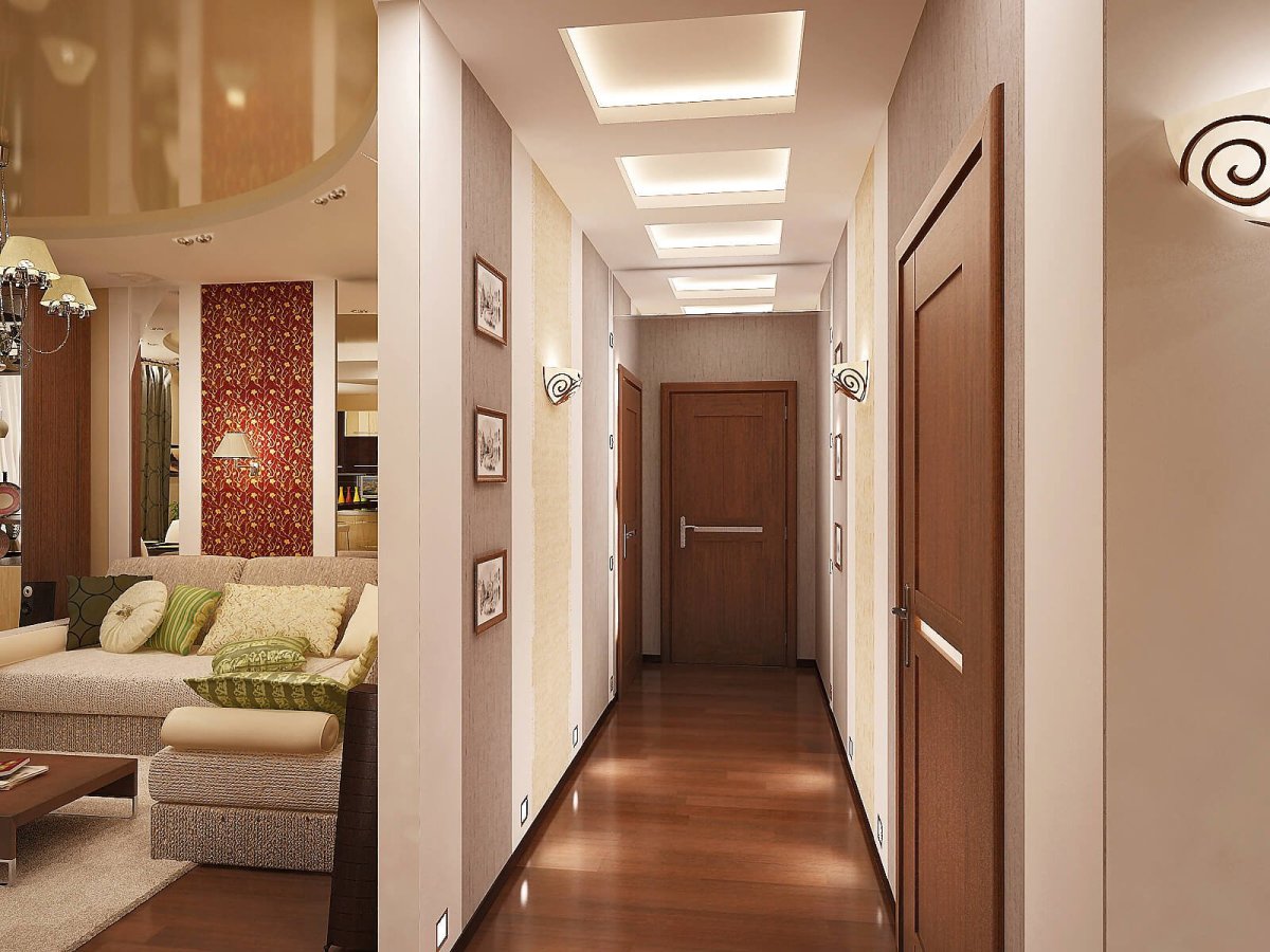 Освещение в узкой прихожей