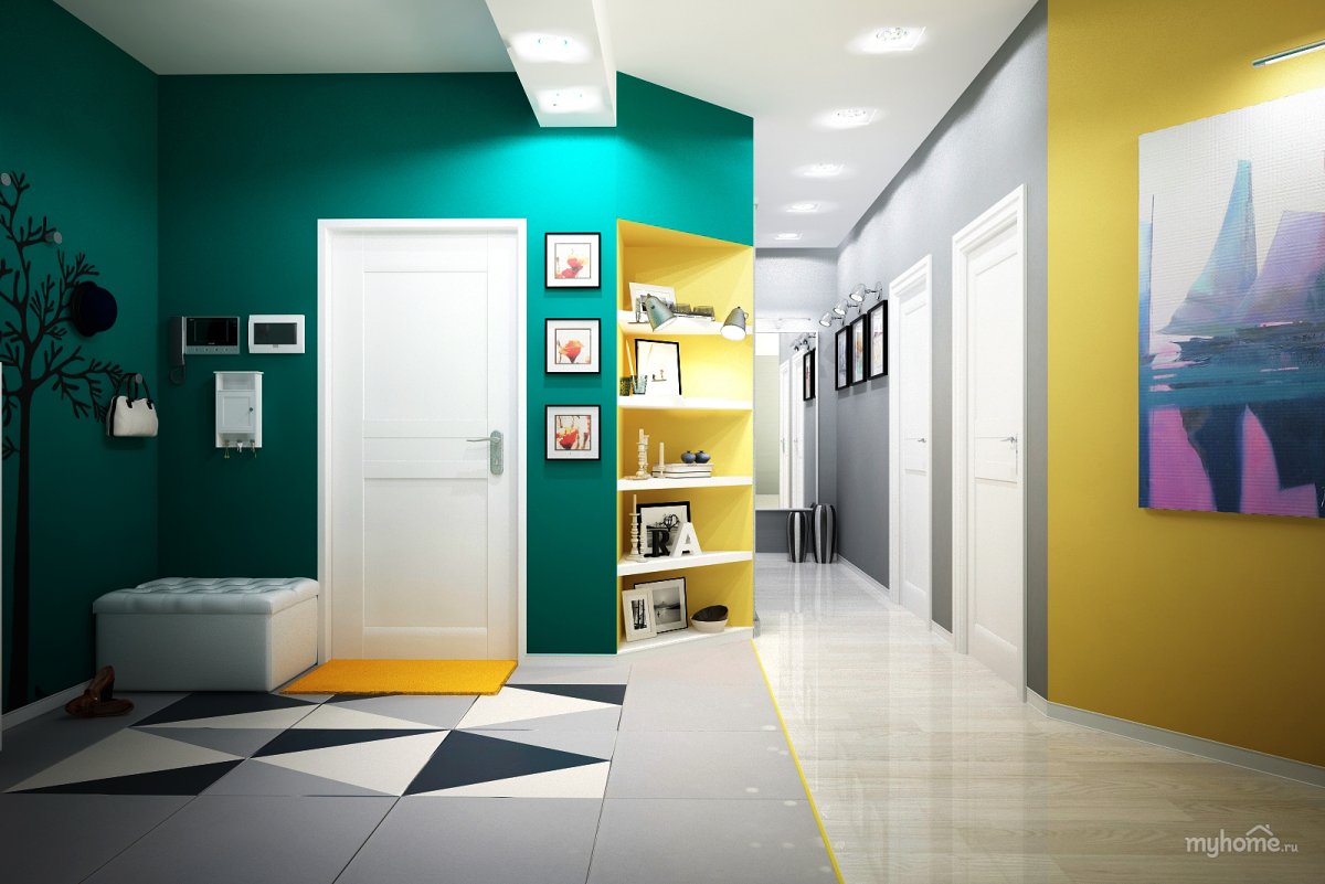 Покраска коридора в офисе