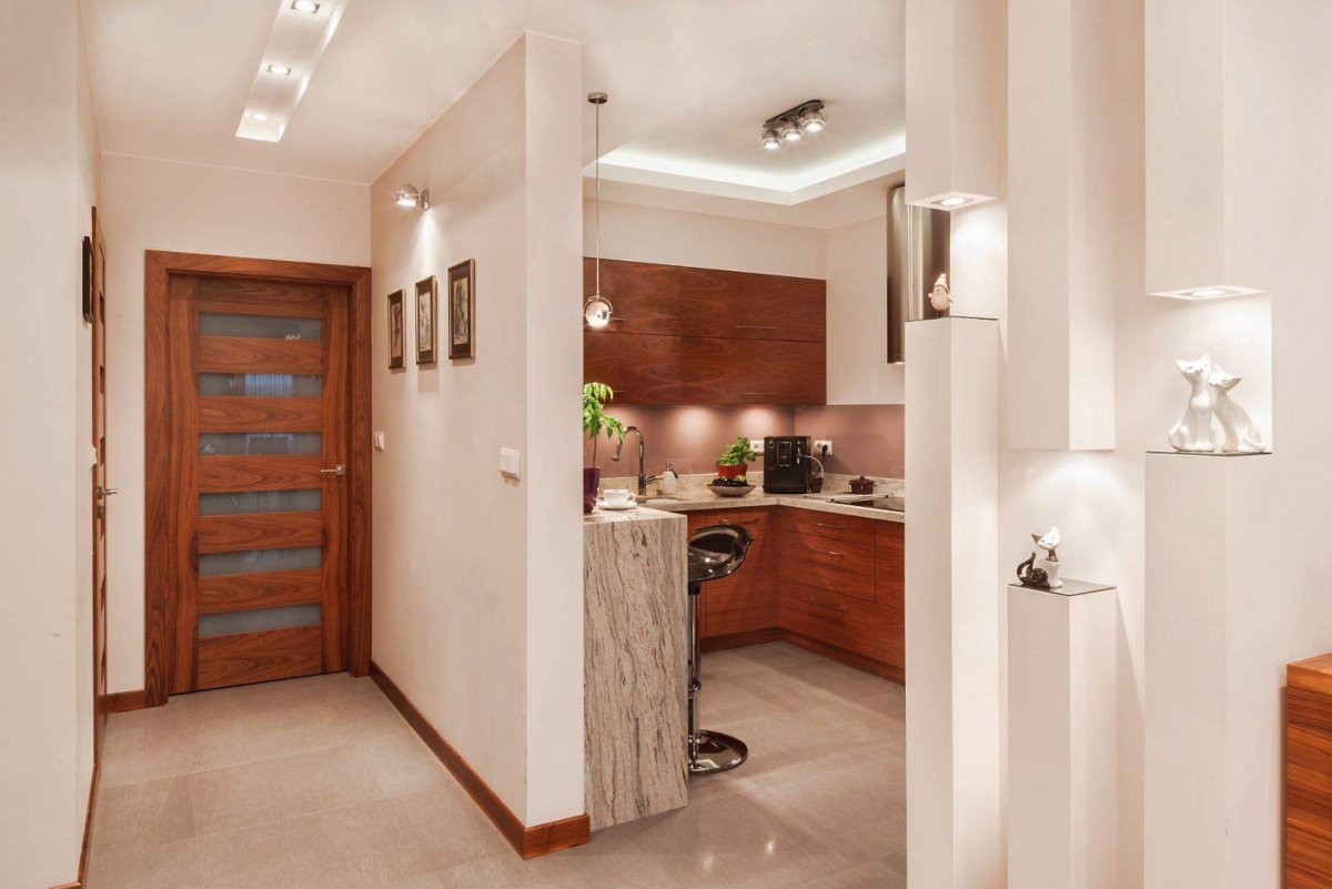 Прихожая переходящая в кухню