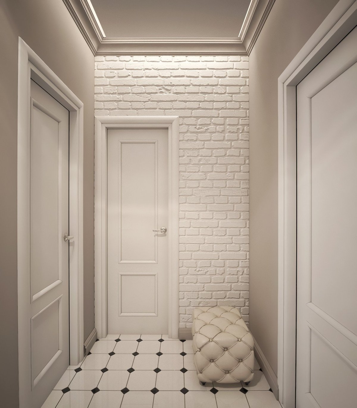 Декоративный белый кирпич в интерьере