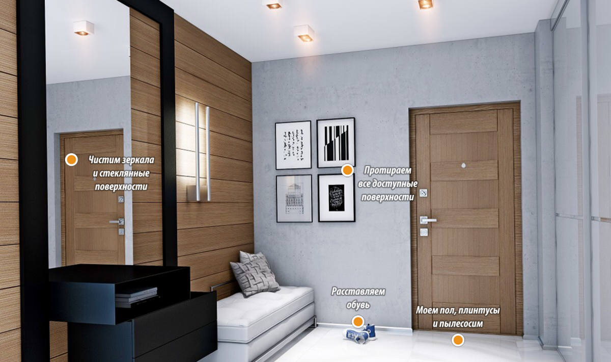 Коридор в английском стиле в светлых тонах