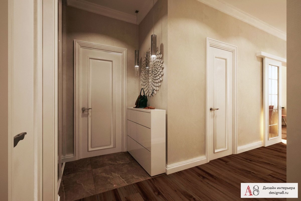 Интерьер прихожей в частном доме классика