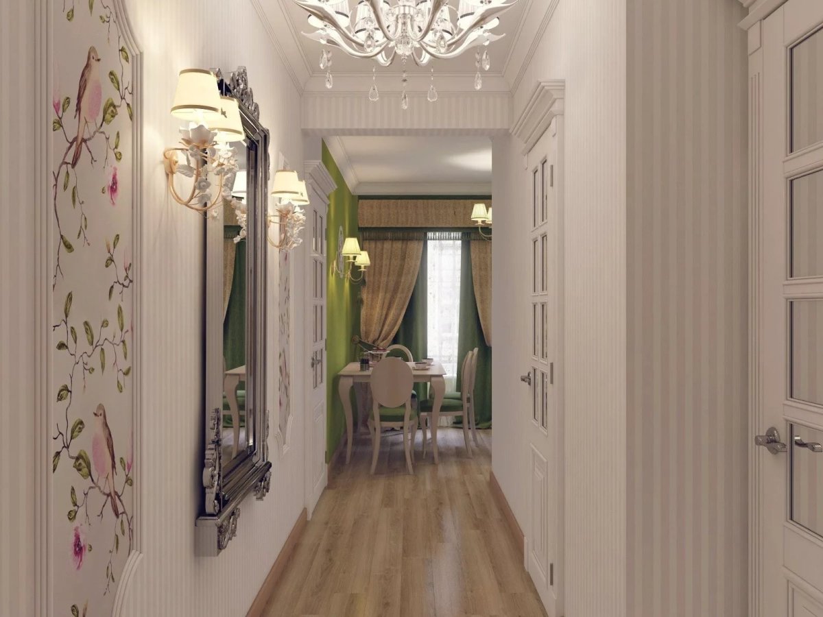 Интерьер длинной прихожей