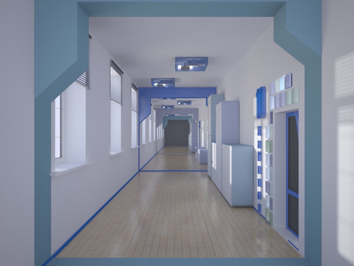 Дизайн коридора в школе