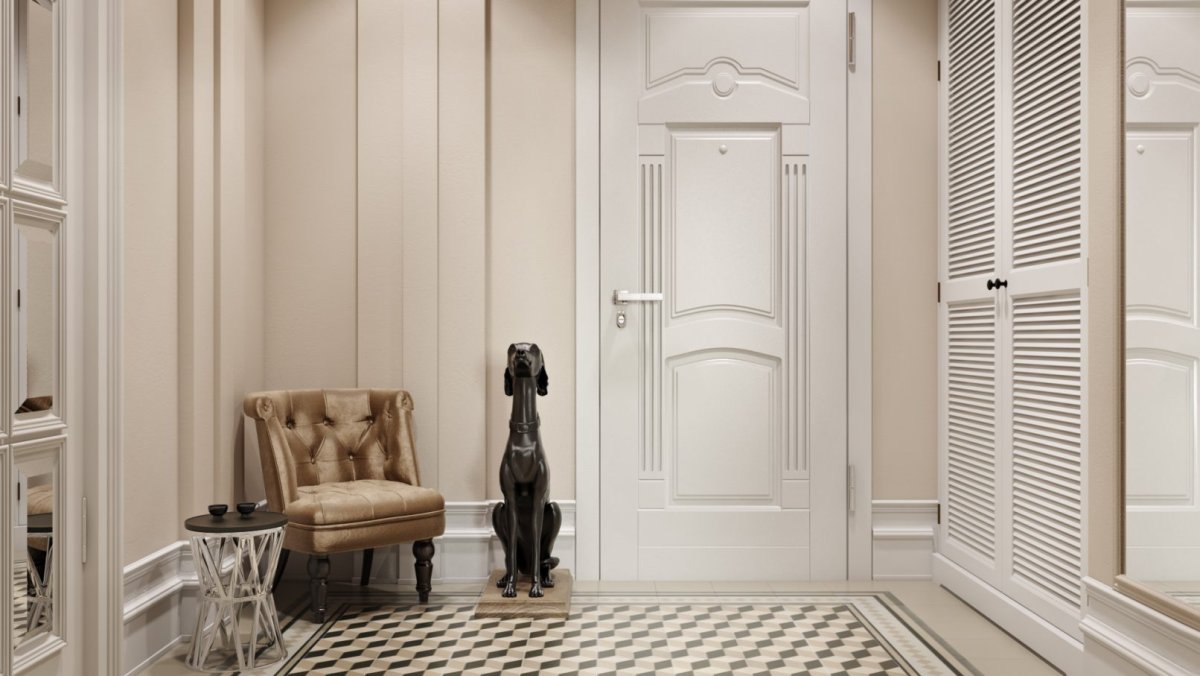 Прихожая со светлыми дверями