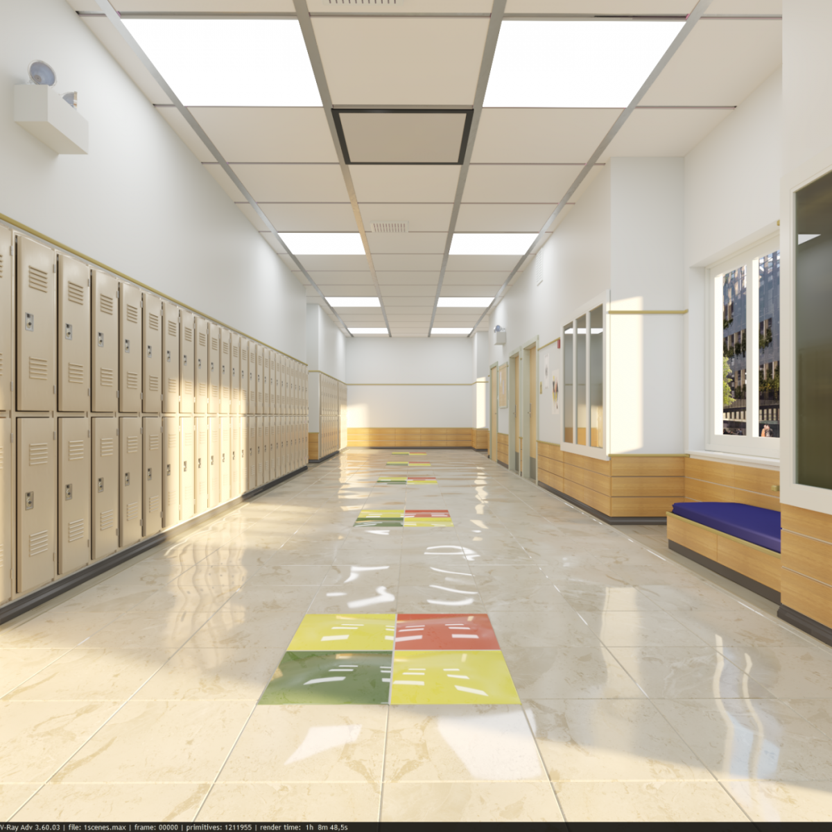 Красивый школьный коридор