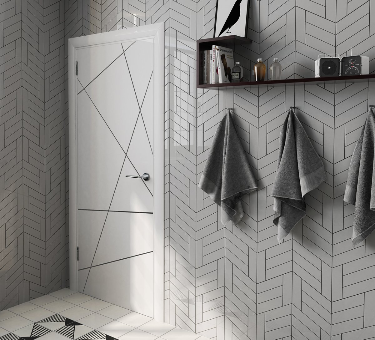 Chevron Wall White left 18.6x5.2 23344 плитка