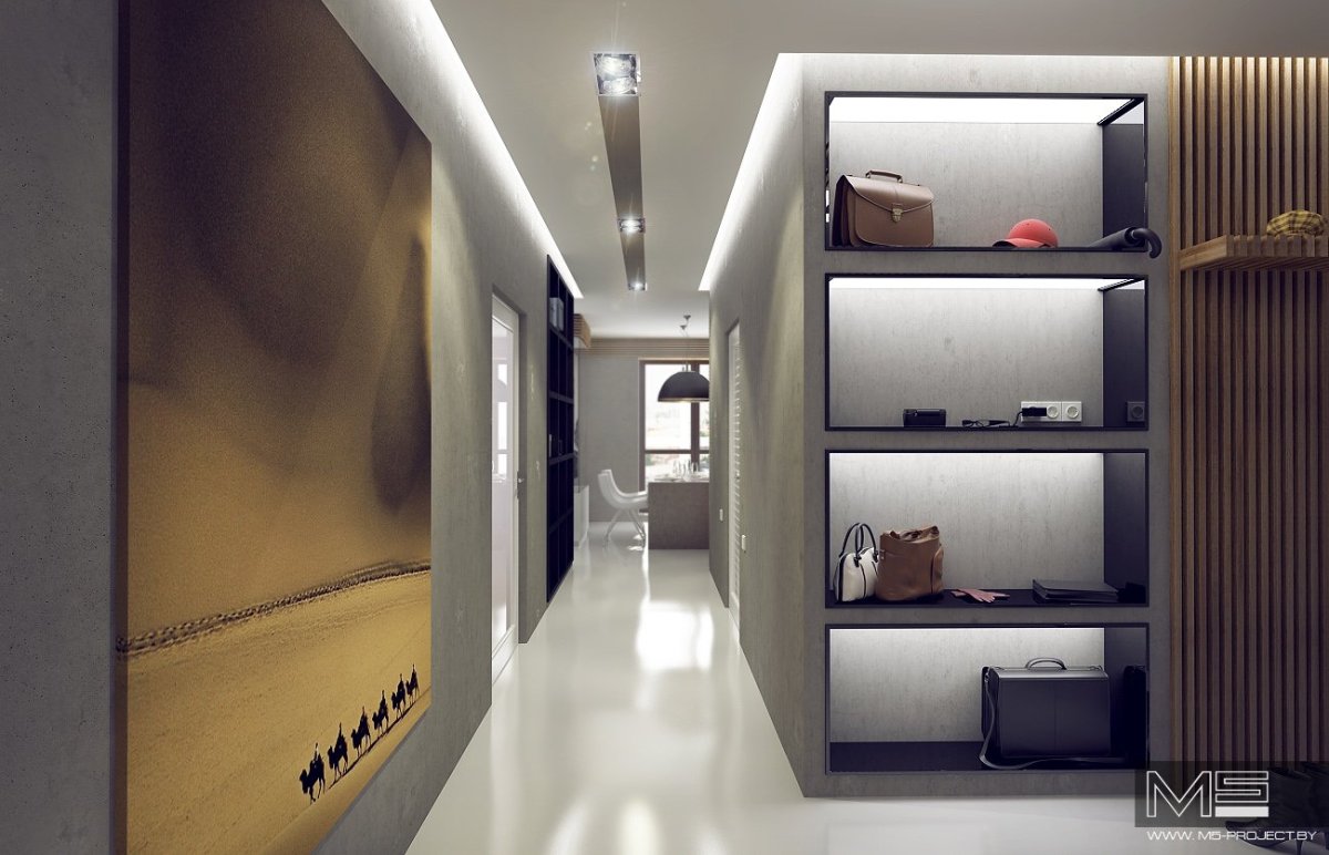 Прихожая в стиле Хай тек