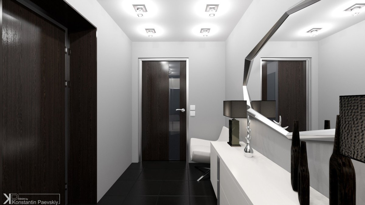 Узкая прихожая в стиле Минимализм