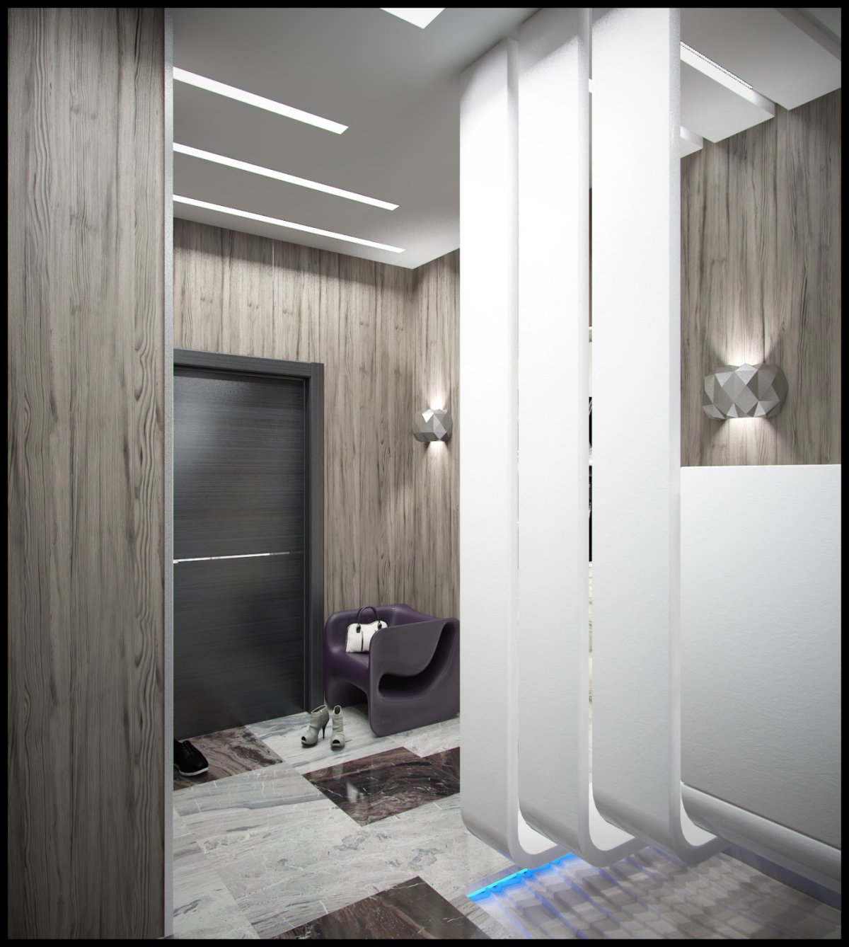 Прихожка в стиле Хай тек