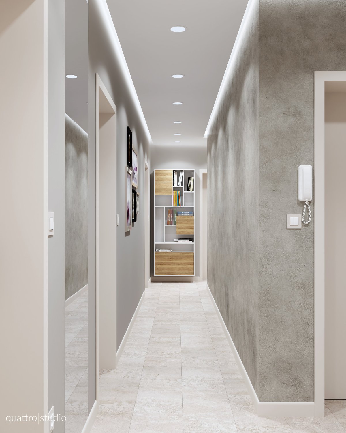 Светильники в узком коридоре