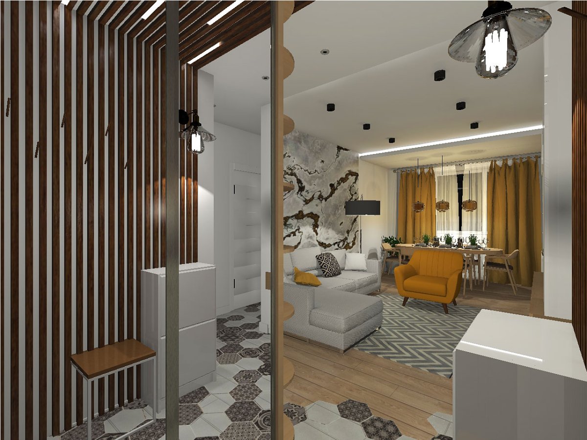 Перегородки в коридоре для зонирования