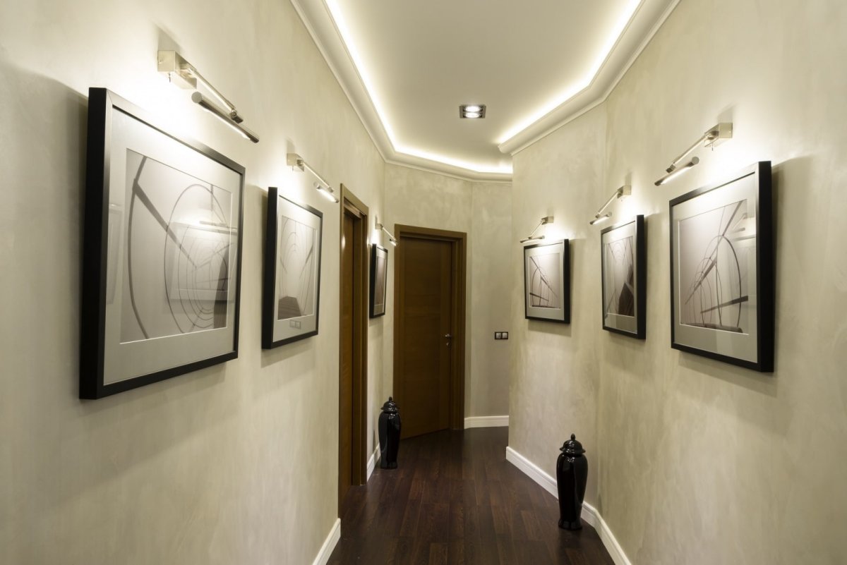 Подсветка картин в коридоре