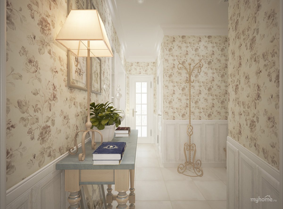Обои в коридор в стиле Прованс