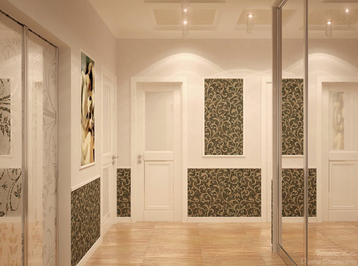 Скомбинировать обои в прихожей