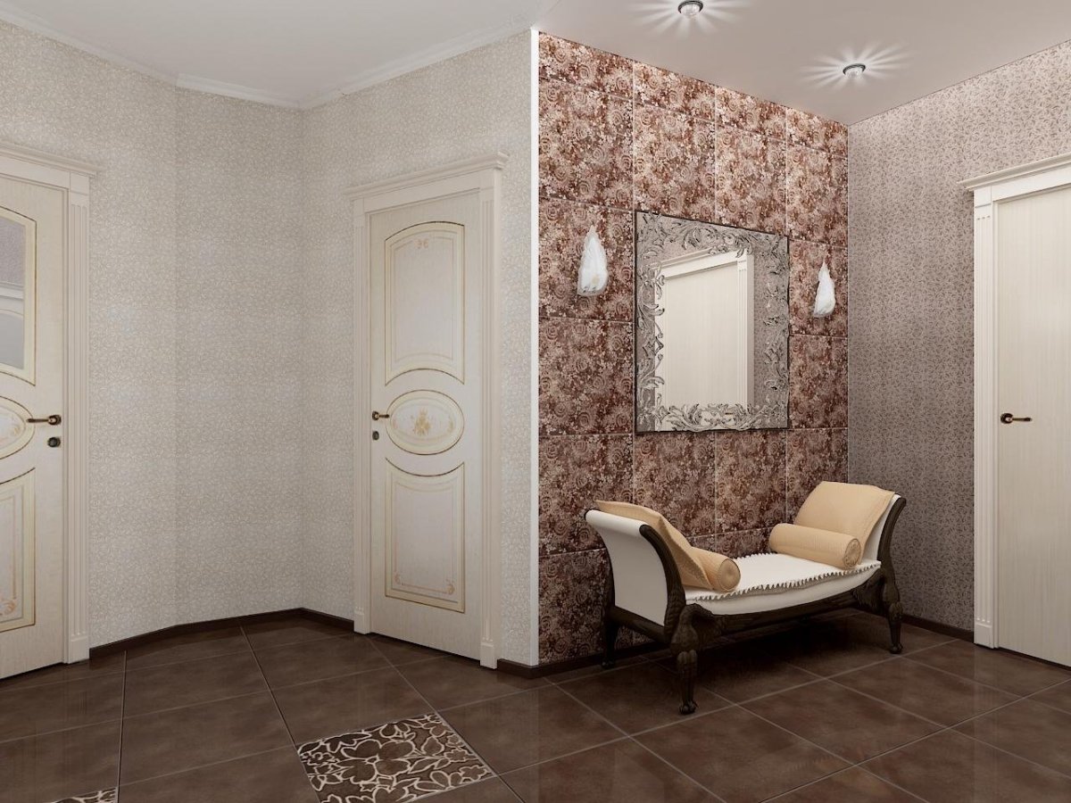 Декорирование стены в коридоре