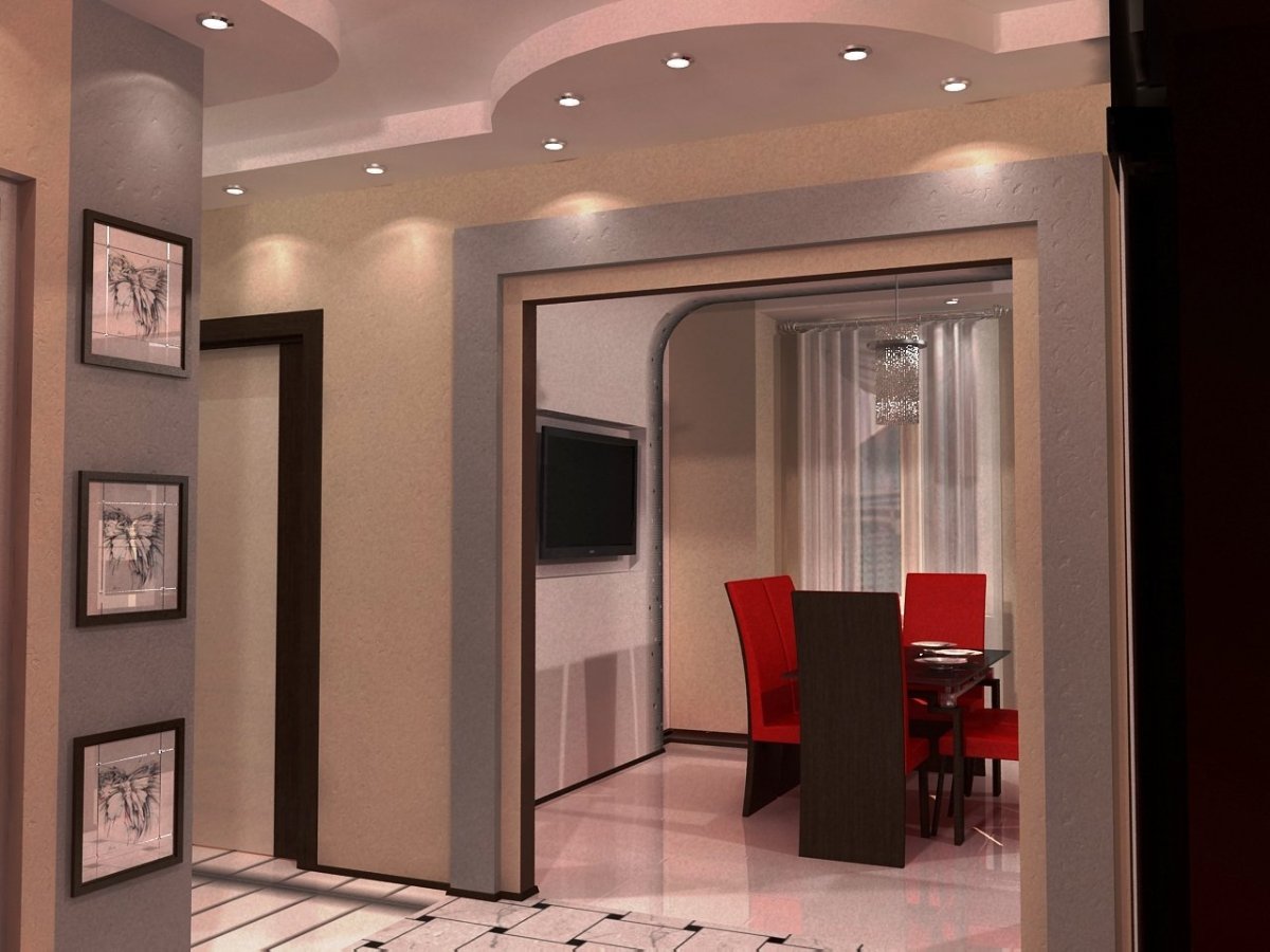 Арка с коридора в гостиную