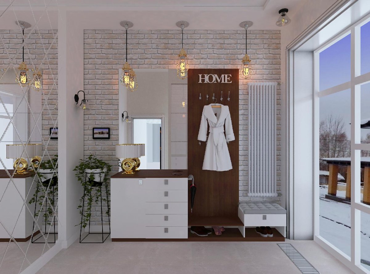 Отделка стен прихожей в частном доме