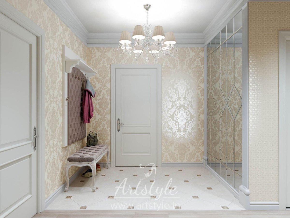 Обои компаньоны в интерьере прихожей
