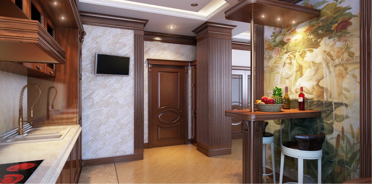 Коридор в трехкомнатной квартире