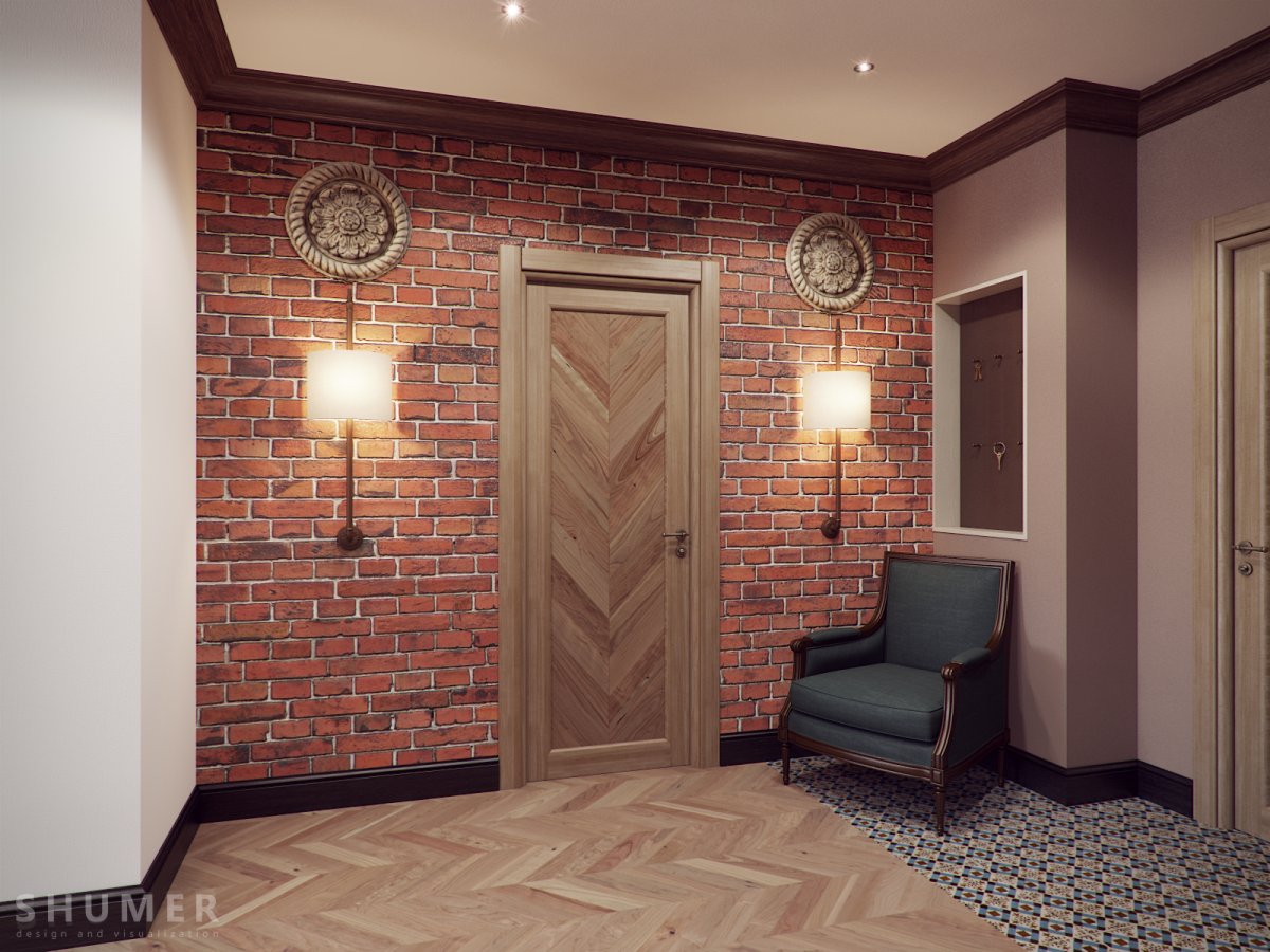 Интерьер холла в частном доме