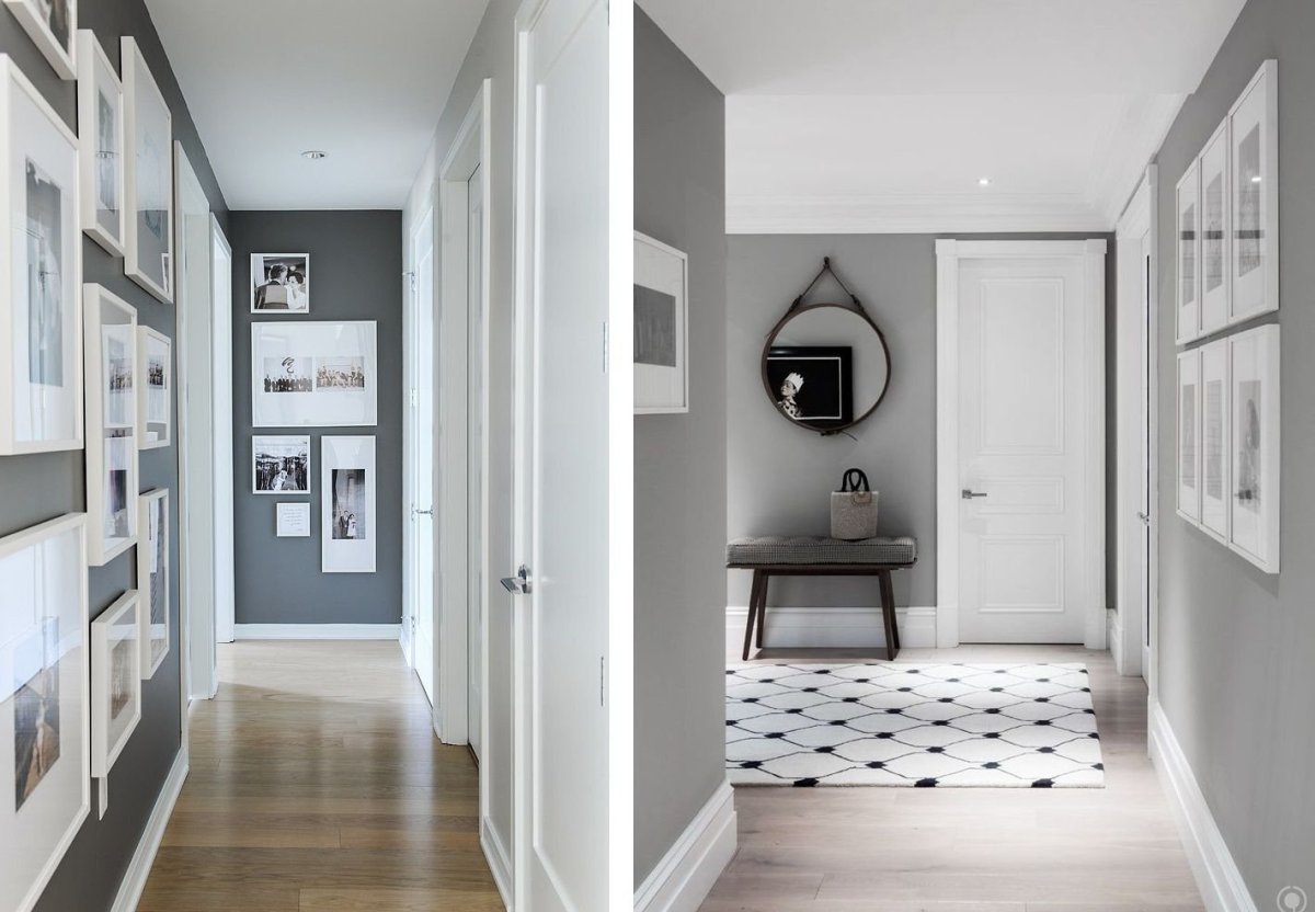 Белая плитка в коридоре