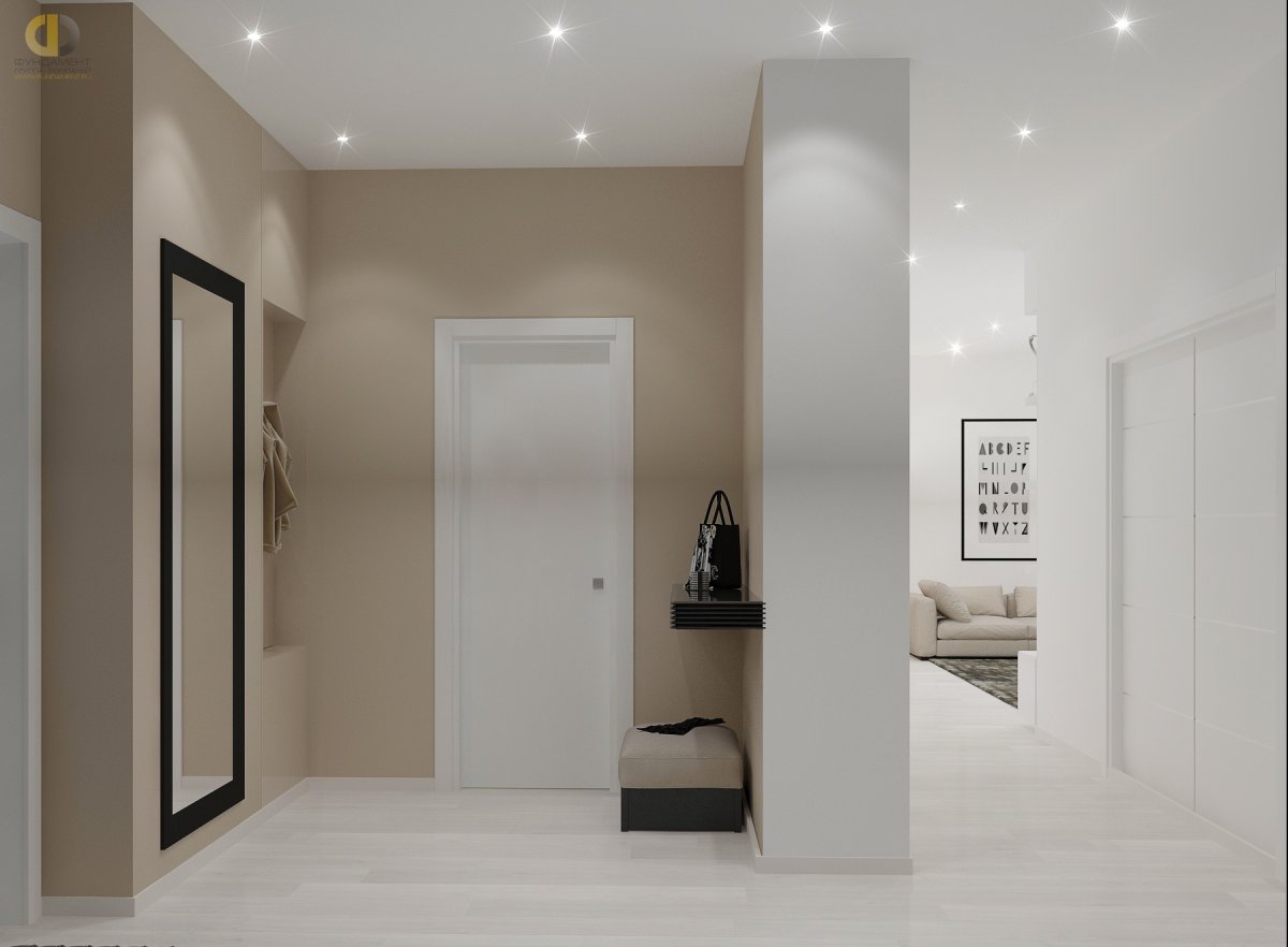 Белая плитка в прихожей