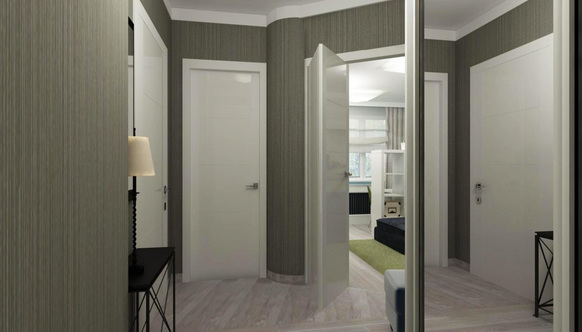 Светло бежевые двери в интерьере