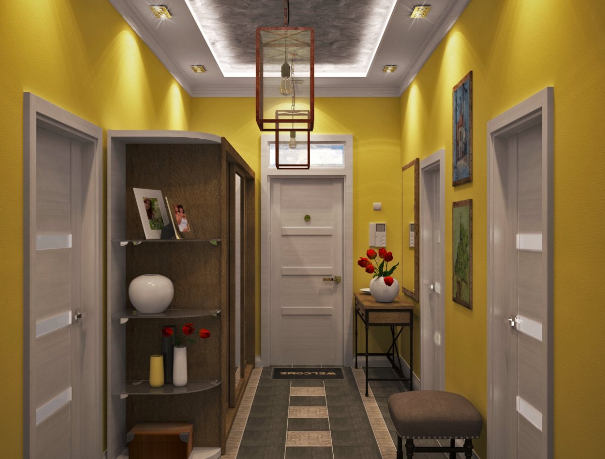 Желтый коридор в квартире