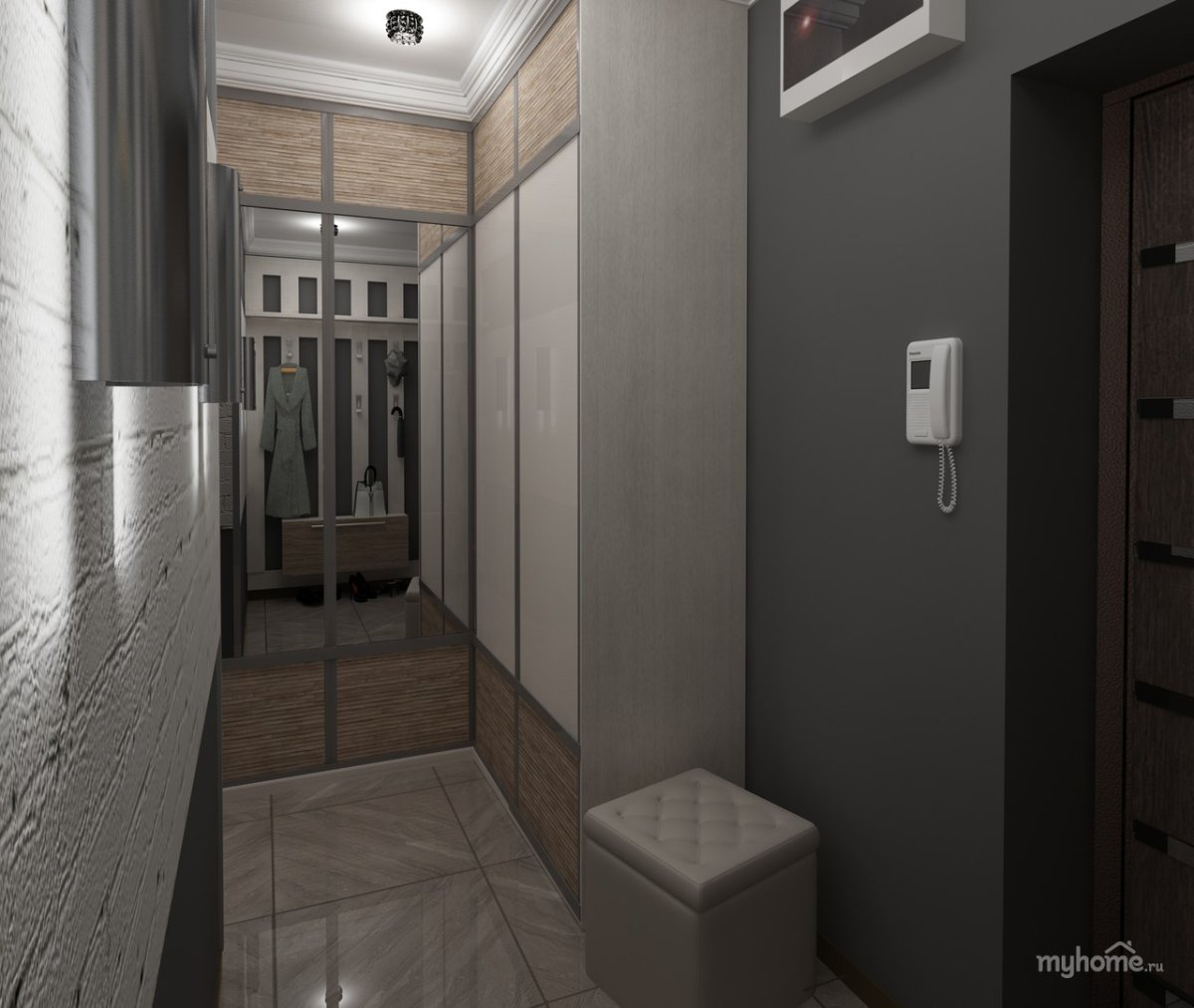 Декоративная штукатурка в коридоре квартиры