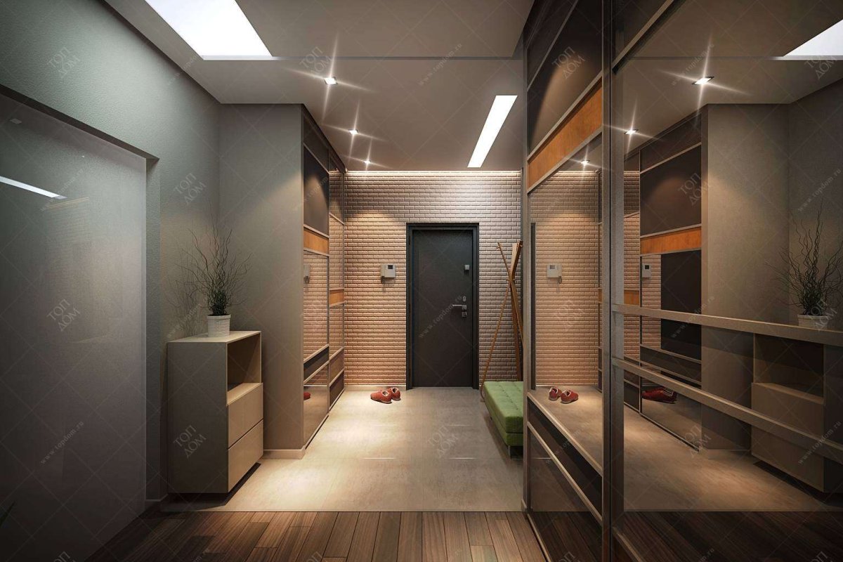 Прихожая в темных тонах